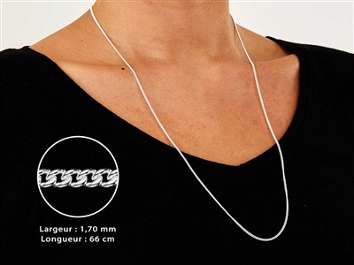 Catena A Maglia Gourmette 1,7 Mm, 66 Cm, Argento 925 - Immagine Standard - 3