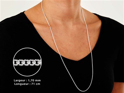 Catena A Maglia Gourmette 1,7 Mm, 71 Cm, Argento 925 - Immagine Standard - 3