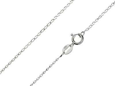 Catena A Maglia Gourmette Diamantata 1 Mm, 50 Cm, Argento 925 Argento 925