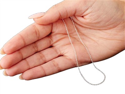 Catena A Maglia Gourmette Diamantata 1 Mm, 55 Cm, Argento 925 - Immagine Standard - 5