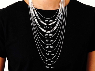 Catena A Maglia Gourmette Diamantata 1 Mm, 55 Cm, Argento 925 - Immagine Standard - 6