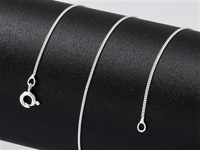 Catena A Maglia Groumette Diamantata 0,90 Mm, 45 Cm, Argento 925 - Immagine Standard - 4