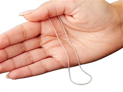 Catena Gourmette Diamantata 1,1 Mm,50 Cm, Argento 925 - Immagine Standard - 5