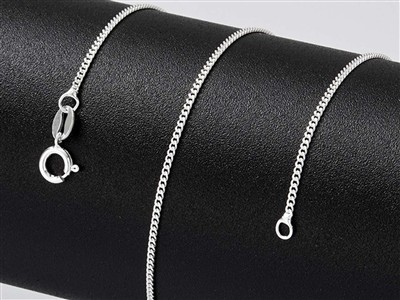 Catena A Maglia Gourmette Diamantata 1,10 Mm, 60 Cm, Argento 925 - Immagine Standard - 4