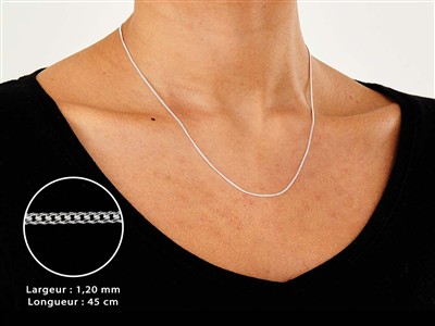 Catena A Maglia Gourmette Diamantata 1,2 Mm, 45 Cm, Argento 925 - Immagine Standard - 3