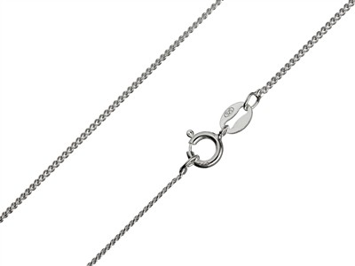 Catena A Maglia Gourmette Diamantata 1,2 Mm, 50 Cm, Argento 925