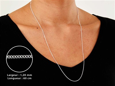 Catena A Maglia Gourmette Diamantata 1,2 Mm, 60 Cm, Argento 925 - Immagine Standard - 3