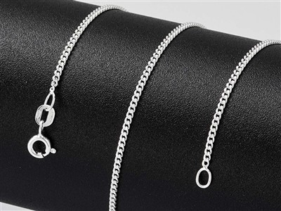 Catena Maglia Gourmette Diamantata 1,5 Mm, 45-50 Cm, Argento 925 Argento 925 - Immagine Standard - 4