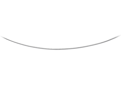 Collana Tonda Omega 0,8 Mm, 42 Cm, Argento 925 Rh