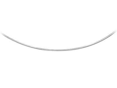 Collana Omega Bombata 2,4 Mm, 42-45cm, Argento 925 Rh