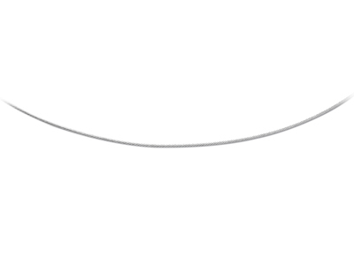 Collana A Cavo 1,4 Mm, 42 Cm, Argento 925 Rodiato