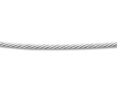 Collana A Cavo 1,4 Mm, 42 Cm, Argento 925 Rodiato - Immagine Standard - 2