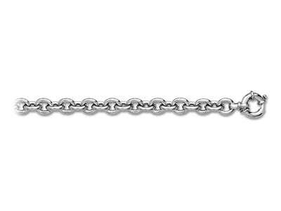 Bracciale Tondo Maglia Forat 9 Mm,19 Cm, Argento 925 Rodiato