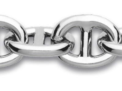 Bracciale Maglia Marina 13 Mm, 21 Cm, Argento 925 Rh - Immagine Standard - 2