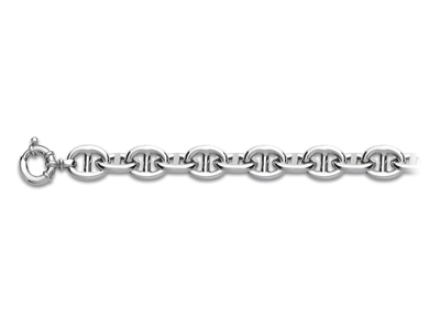 Bracciale Catena Marina 10 Mm, 21 Cm, Argento 925 Rh
