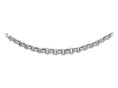 Collana Maglia Jaseron Goccia 10 Mm, 45 Cm, Argento 925 Rh