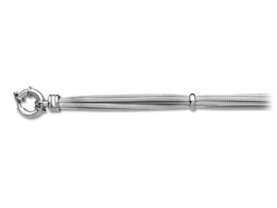 Bracciale Con Maglie A Colonne Multi Rangs, 19 Cm, Argento 925
