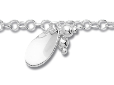 Bracciale Con Ciondolo Foglie, 19 Cm, Argento 925 - Immagine Standard - 2