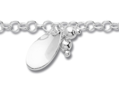 Bracciale Charm A Forma Di Foglia, 19 Cm, Argento 925 - Immagine Standard - 2