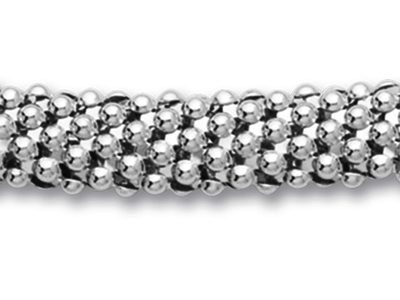 Collana A Maglia Da 8 Mm, Chiusura Con Ossidi Di Zirconio, 42 Cm, Argento 925 Rh - Immagine Standard - 2