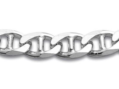 Collana Da Uomo, Maglia Marina Massiccia Da 7,5 Mm, 55 Cm, Argento 925 - Immagine Standard - 2