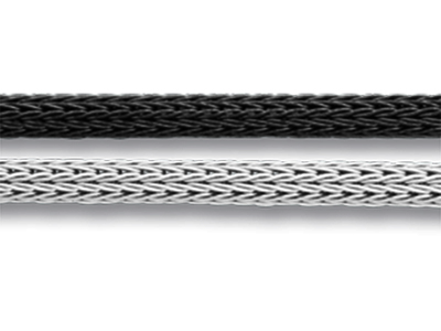 Bracciale A Maglia Palmier A Doppiafila, 19 Cm, Argento 925 Rodiato/r Odiato Nero - Immagine Standard - 2