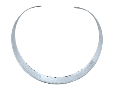 Collana Rigida Aperta A Campana 12 Mm, 40 Cm, Argento 925 Rodiato - Immagine Standard - 1