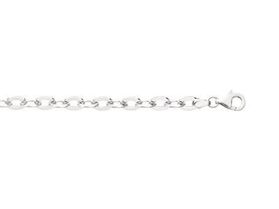 Bracciale Forçat A Maglie Trasparenti 6,50 Mm, 19 Cm, Argento 925 Rodiato