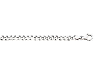 Bracciale A Catena Piatta 4 Facce 5 Mm, 19 Cm, Argento 925 Rodiato - Immagine Standard - 1