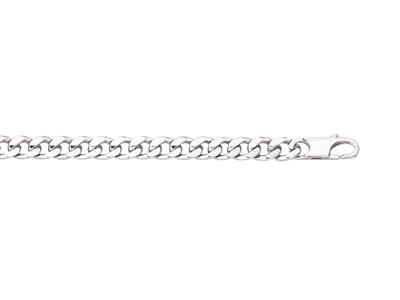 Bracciale Con Catena Piatta A 4 Lati 6 Mm, 20 Cm, Argento 925, Rodiato - Immagine Standard - 1