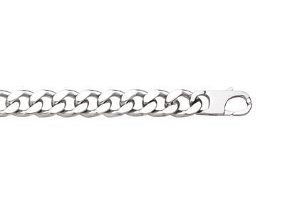 Bracciale Catena A 4 Lati 10 Mm, 22 Cm, Argento 925 Rodiato