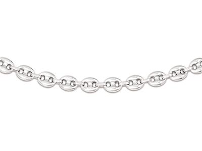 Collana A Maglia Cava Di Chicchi Dicaff 7,8 Mm, 55 Cm, Argento 925 R Odiato