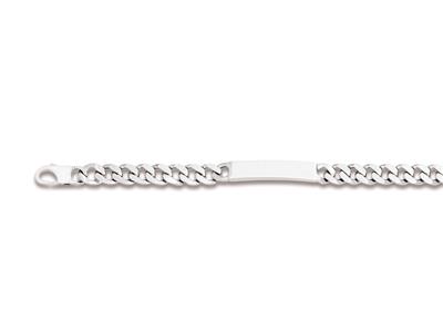 Bracciale Identit Gourmette Lisciato 4 Facce 8,6 Mm, 22 Cm, Argento 925 Rodiato
