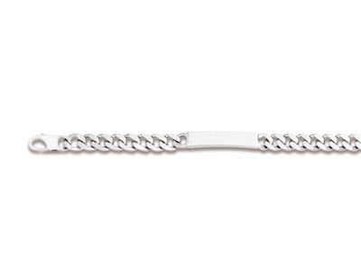 Bracciale Identity Curbed A 4 Lati 8,6 Mm, 22 Cm, Argento 925 Rodiato