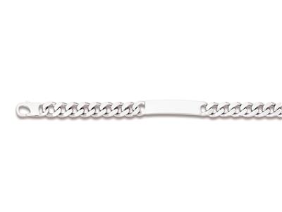 Bracciale Identit Gourmette Lisciato 4 Facce 9,8 Mm, 22 Cm, Argento 925 Rodiato