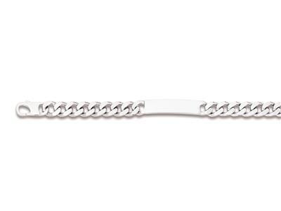 Bracciale Identity Curbed 9,8 Mm, 22 Cm, Argento 925 Rodiato