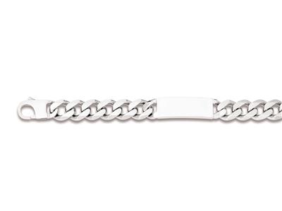 Bracciale Identit Gourmette Lisciato 6 Facce 14,8 Mm, 24 Cm, Argento 925 Rodiato