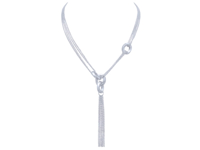 Collana y A Più Catene Con Anelli, 41-44 Cm, Argento 925