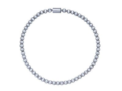 Bracciale A Sfere Da 3 Mm, Elasticoda 55 Mm, Argento 925 Rodiato