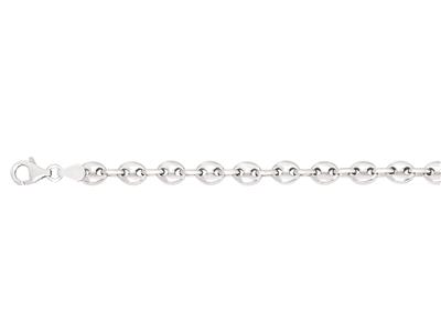 Bracciale Con Chicchi Di Caffè Cavi 5 Mm, 18 Cm, Argento 925 Rodiato