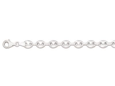 Bracciale A Maglia Cava Con Chicchidi Caff 7 Mm, 21 Cm, Argento 925 Rodiato