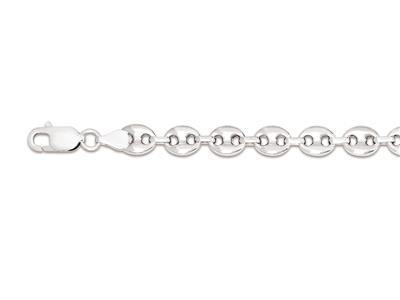 Bracciale A Maglia Cava Con Chicchidi Caff 7,8 Mm, 21 Cm, Argento 92 5 Rodiato
