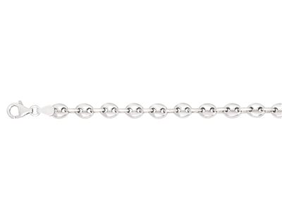 Bracciale Con Chicchi Di Caffè Cavi 5 Mm, 21 Cm, Argento 925 Rodiato