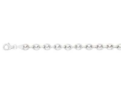 Bracciale Con Chicchi Di Caffè Cavi 5 Mm, 21 Cm, Argento 925 Rodiato