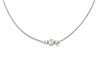 Collana A Sfere 4/10 Mm, 63 Cm Regolabile, Argento 925 Rodiato - Immagine Standard - 1