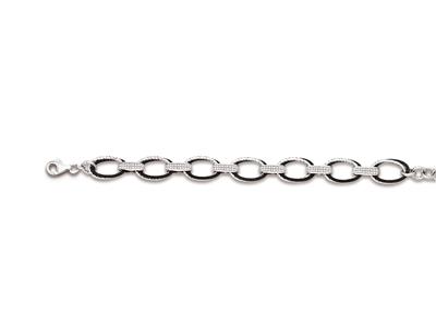 Bracciale Doppio Ovale 12 Mm, 18-20 Cm, Argento 925 Rodiato Più Rutenio - Immagine Standard - 1