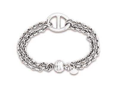 Bracciale A Maglie Jaseron Motivo Marino 16 Mm, 19 Cm, Argento 925 Rodiato - Immagine Standard - 1