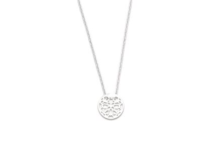 Collana Fiori Traforati 14 Mm, 41-44 Cm, Argento 925 Rodiato