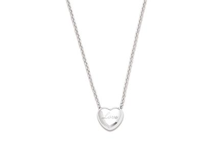 Collana Cuore Bombato Love, 42+3 Cm, Argento 925 Rodiato - Immagine Standard - 1