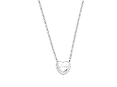 Collana Cuore Amore, 423 Cm, Argento 925 Rodiato